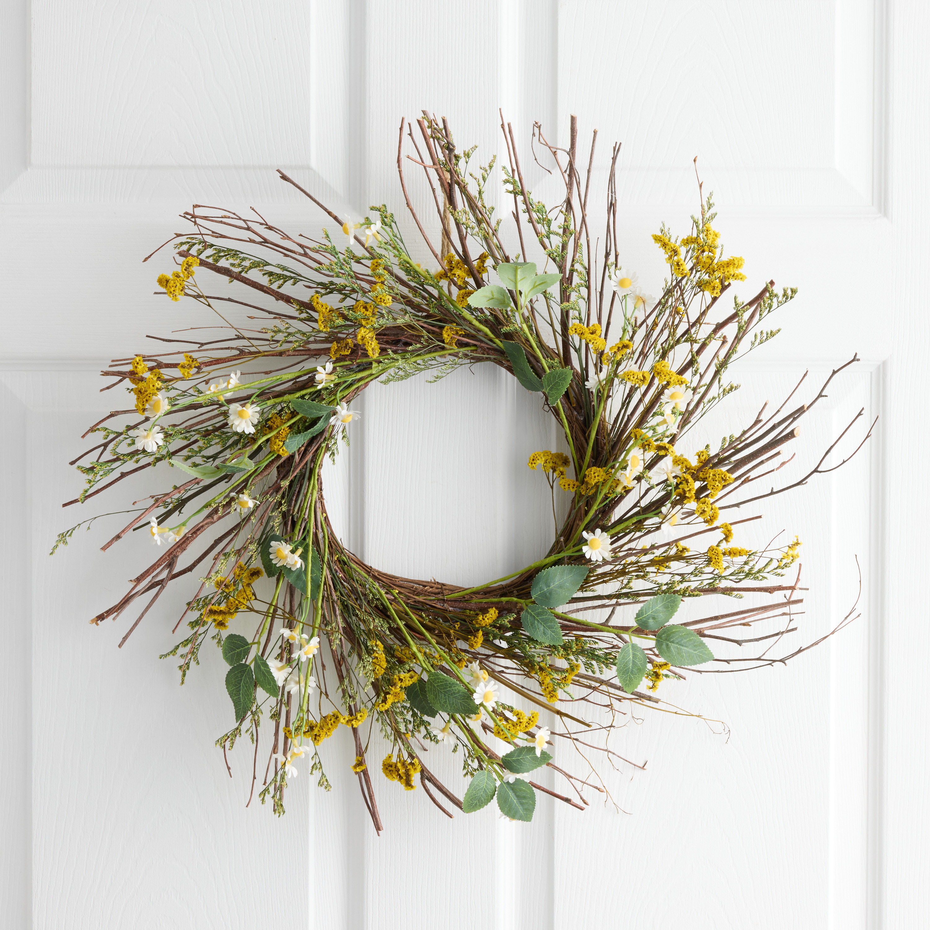 Faux Daisy and Yellow Wildflower Wreath | World Market