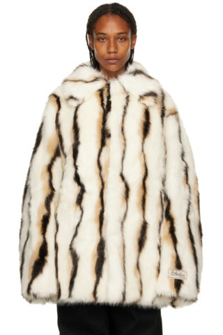 ADER error - Off-White Faux-fur Jacket | SSENSE