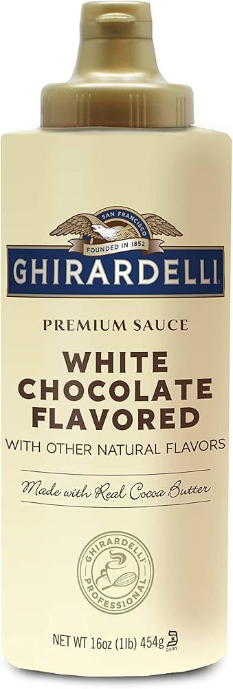 Ghirardelli White Chocolate Flavored Sauce Squeeze Bottle, White Chocolate Flavored Sauce, 16 Oz | Amazon (US)