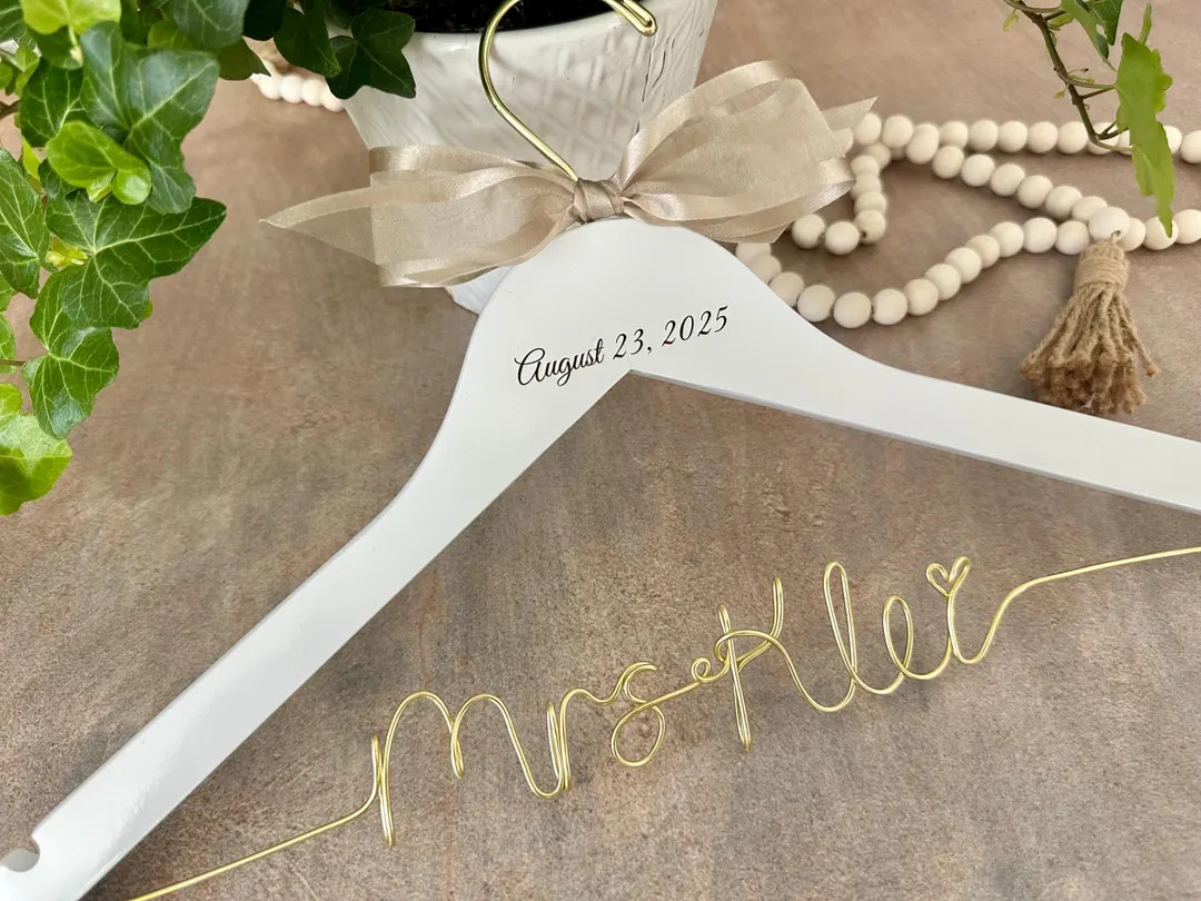 Wedding Hanger, Bridal Hanger, Personalized Gift for Bride, Engagement Gifts for Bride, Bridal Ha... | Etsy (US)