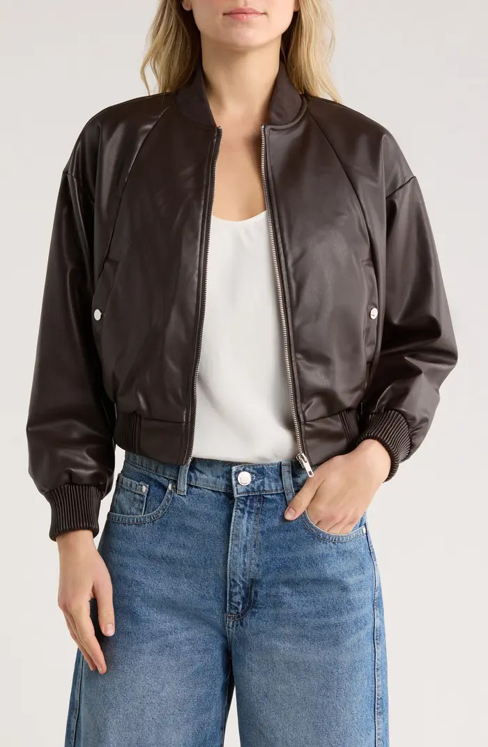 Faux Leather Bomber Jacket | Nordstrom Rack