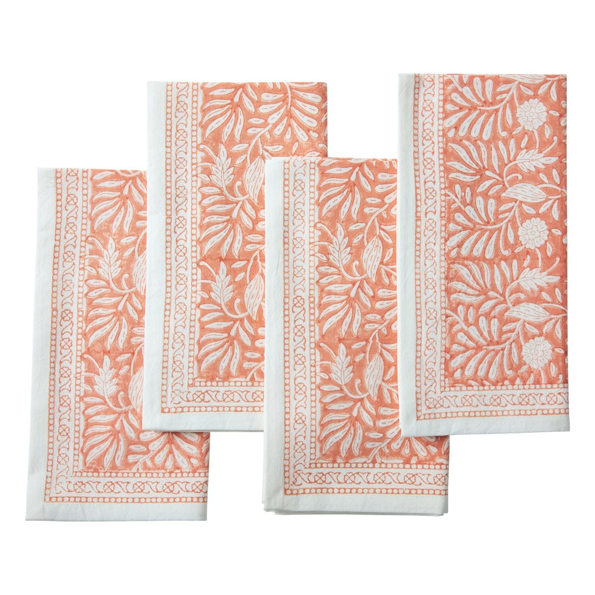 Jasmine Napkins Coral, Set of 4 | Amanda Lindroth