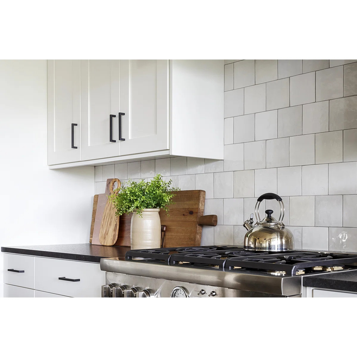 Cloe 5 in. x 5 in. Handmade-Look Ceramic Wall Glossy Subway Tile (Set of 57) | Birch Lane