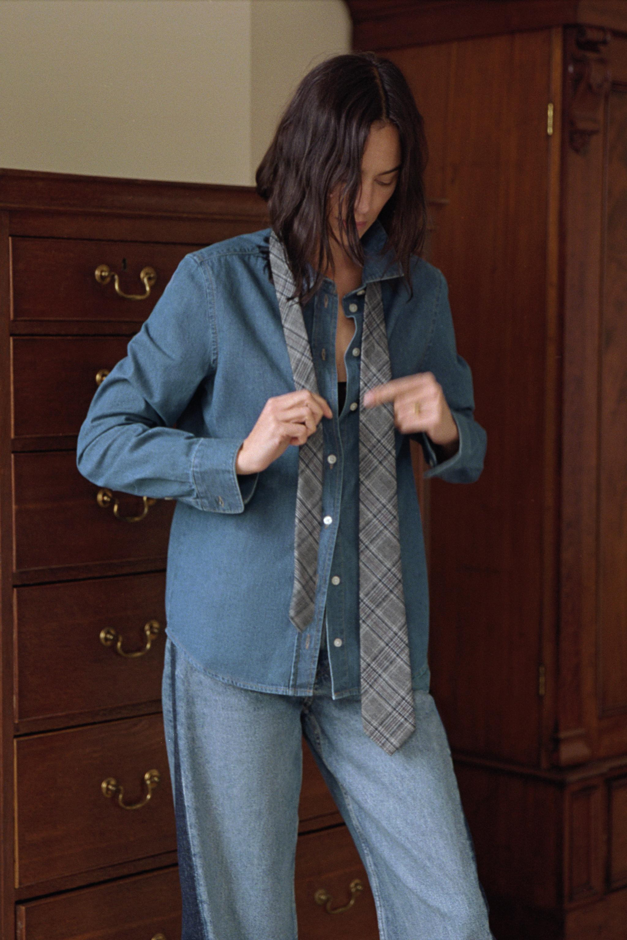 ZW COLLECTION SLIM-FIT DENIM SHIRT | Zara US