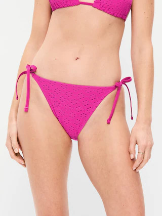 Eyelet String Bikini Swim Bottoms | Old Navy (US)