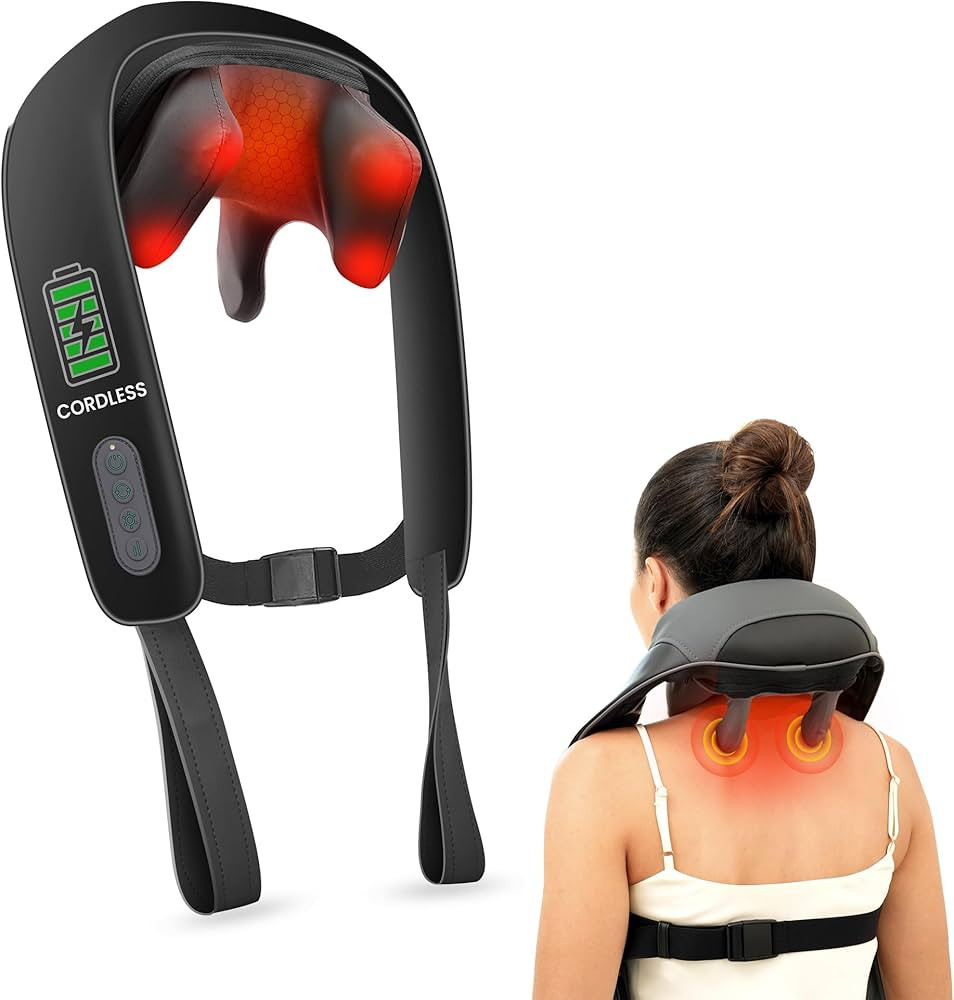 Snailax Neck Massager for Pain Relief Deep Tissue, Neck Massage with Heat, Cordless Massager for ... | Amazon (US)