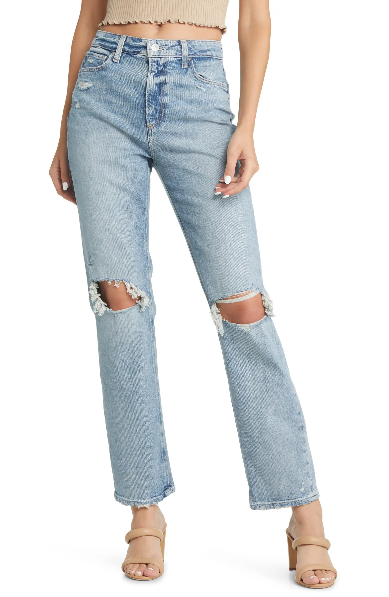 Women's Noella Ripped High Waist Straight Leg Jeans | Nordstrom