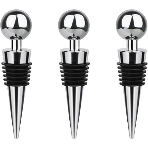 Wine Stoppers for Wine Bottles 3Pcs Vacuum Wine Bottle Stopper with Silicone Reusable Wine Corks,... | Amazon (US)