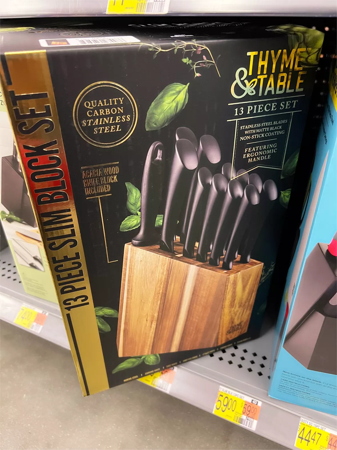 Black Wood Knife Set 13-Pc – Thyme&Table