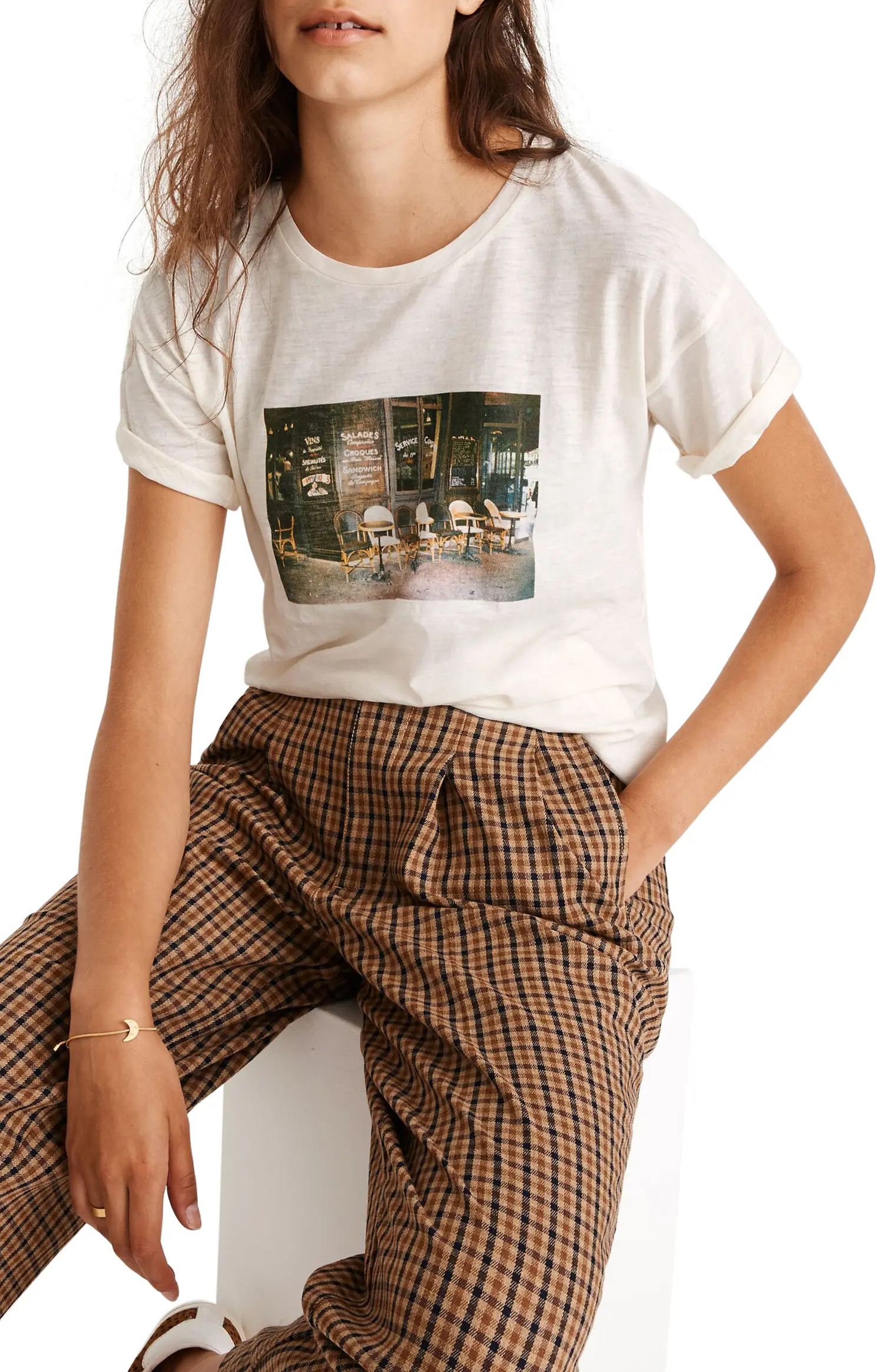 Parisian Cafe Graphic Whisper Cotton Crewneck Tee | Nordstrom