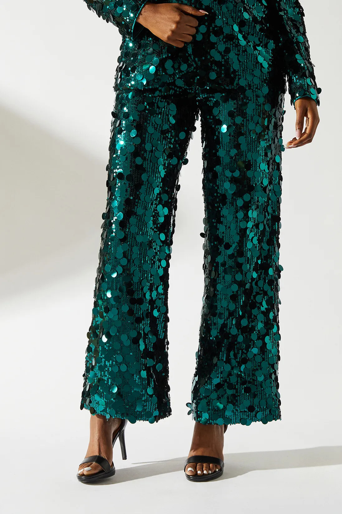 Trousers | Disc Sequin Satin Trim Trouser | Coast | Coast UK & IE