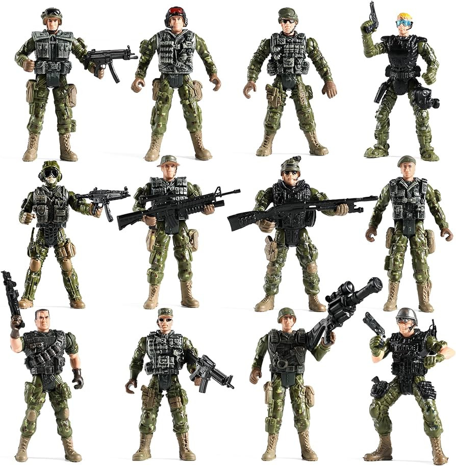 Army Men Action Figures Set, Include 12 Toy Soldiers with Digital Camo and Millitary Weapons-US A... | Amazon (US)