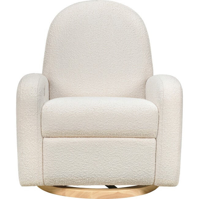 Babyletto | Nami Glider Recliner, Ivory Boucle w/ Light Wood Base (White) | Maisonette | Maisonette