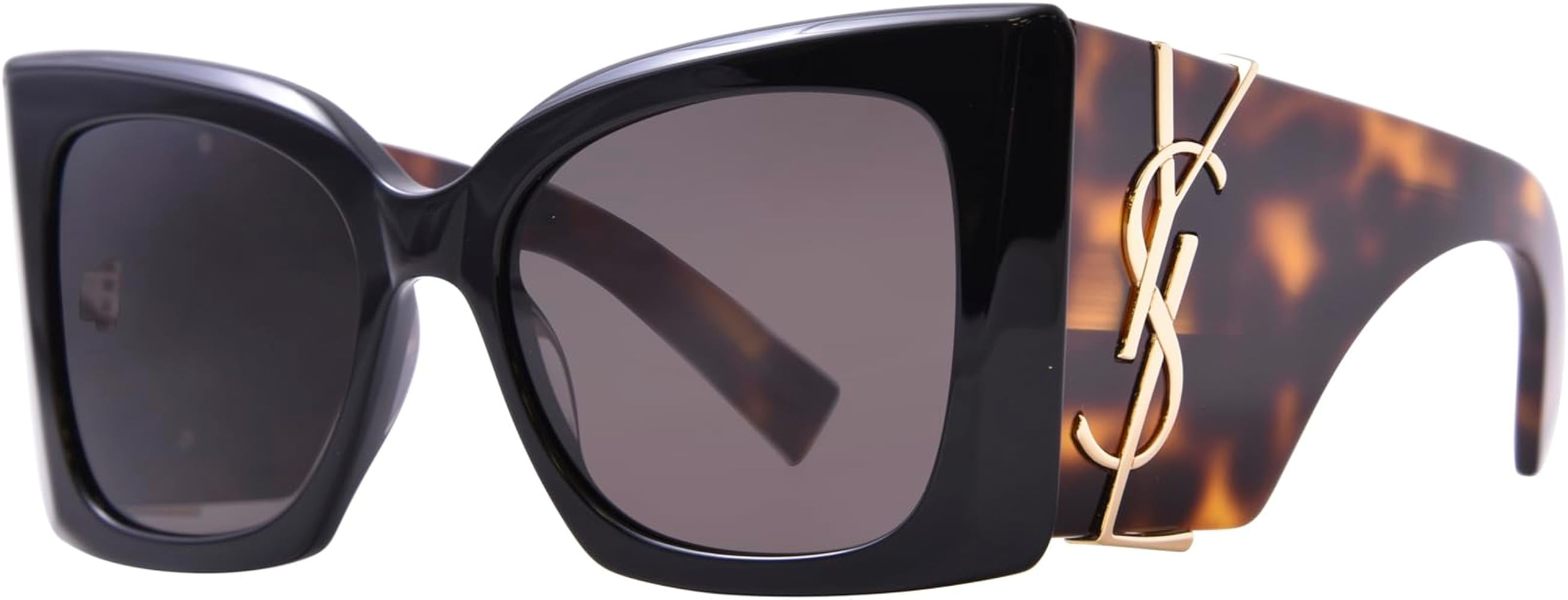 Saint Laurent Blaze SL M119 003 Sunglasses Women's Black/Havana/Dark Grey 54mm | Amazon (US)