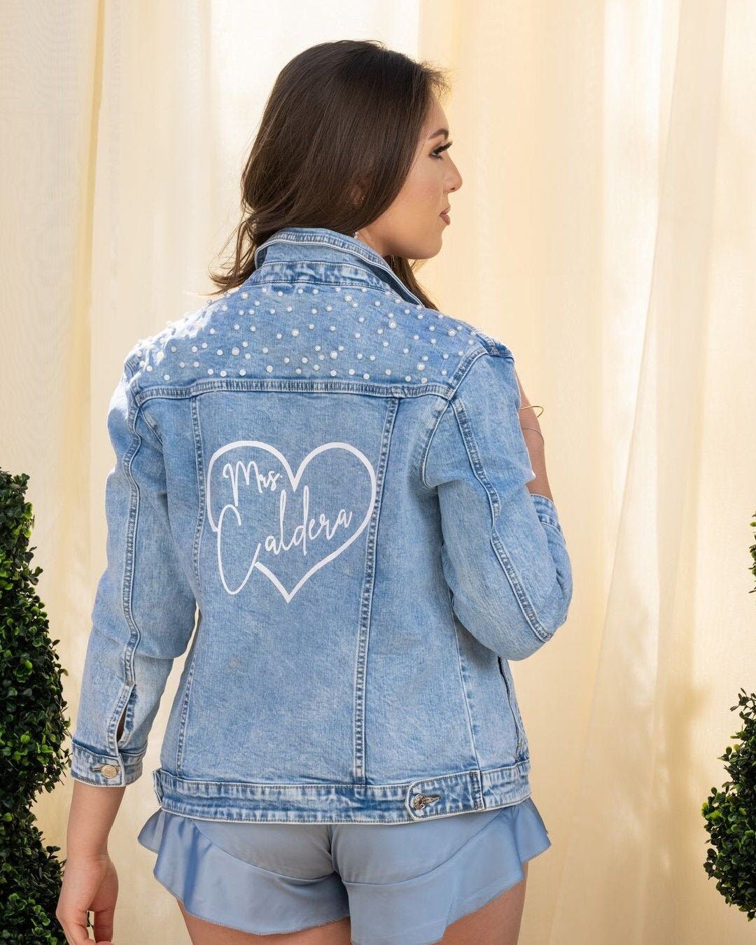 Bridal Shower Gift,bride Denim Jacket With Pearls, Customized Personalized Jacket, Future Mrs., B... | Etsy (US)