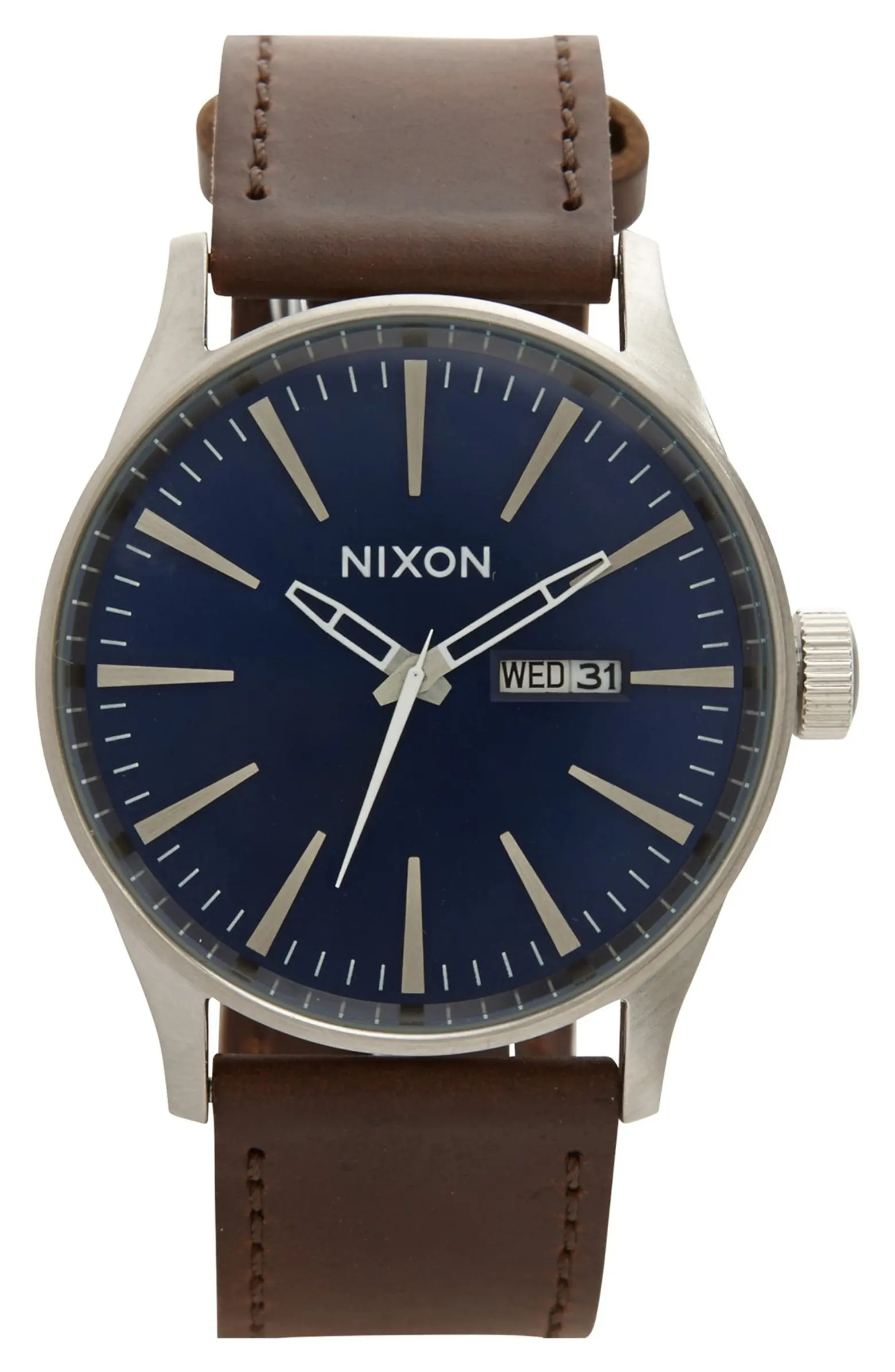 The Sentry Leather Strap Watch, 42mm | Nordstrom