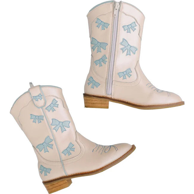 Wild + Rae | Cowgirl Baby (Blue Bow Kids Boots, (Blue, Size Toddler US 8 / EU 24) | Maisonette | Maisonette