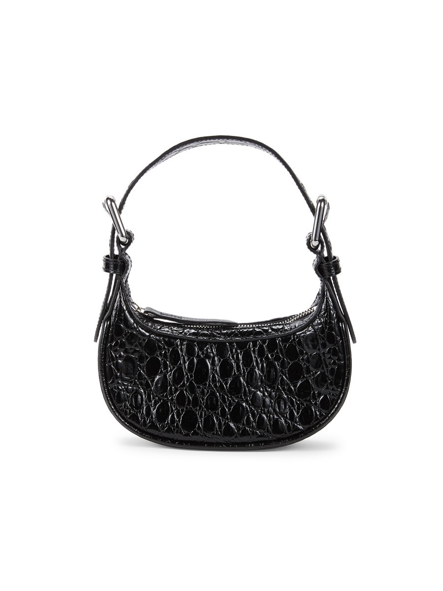 By Far Women's Mini Soho Croc Embossed Leather Hobo Bag - Black | Saks Fifth Avenue OFF 5TH