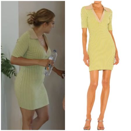 Robyn Dixon’s Lime Ribbed Collared Dress