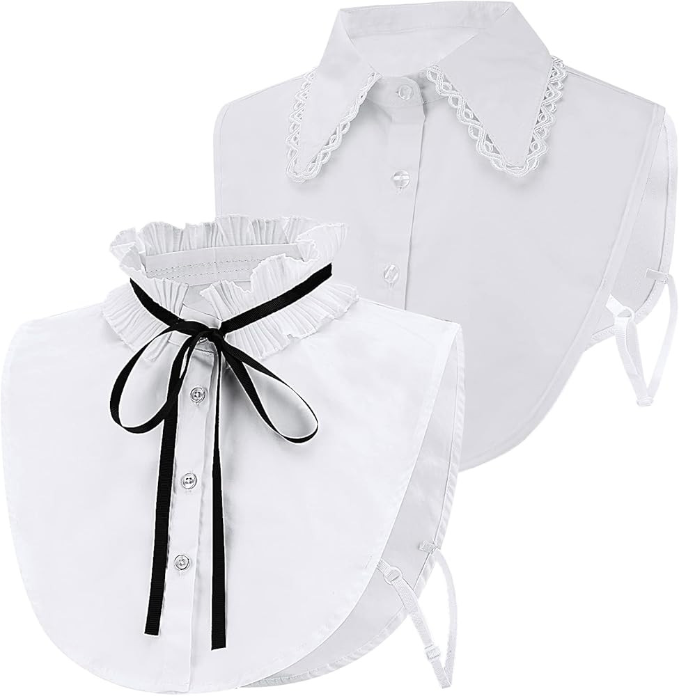 XEPST 2 Stück Frauen Kragen Abnehmbar Krageneinsatz Damen, Hälfte Shirt Bluse Dickey Kragen Fak... | Amazon (DE)