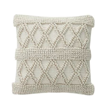 My Texas House McKinney Woven Textured Diamond Stripe Farmhouse Square Decorative Pillow Cover, 20"" | Walmart (US)