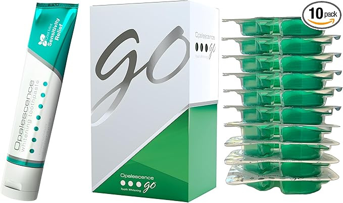 Opalescence GO Teeth Whitening Prefilled Trays with Sensitive Toothpaste Bundle (10 Trearments) 1... | Amazon (US)