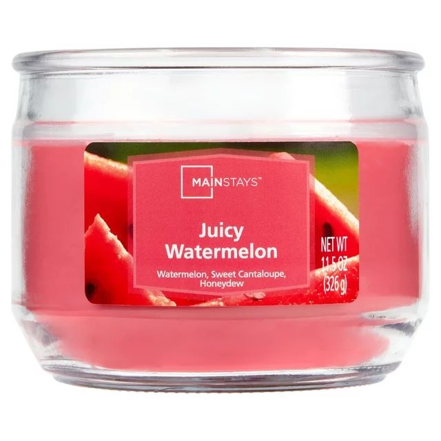 Mainstays Juicy Watermelon Scented 3-Wick Candle, 11.5oz | Walmart (US)