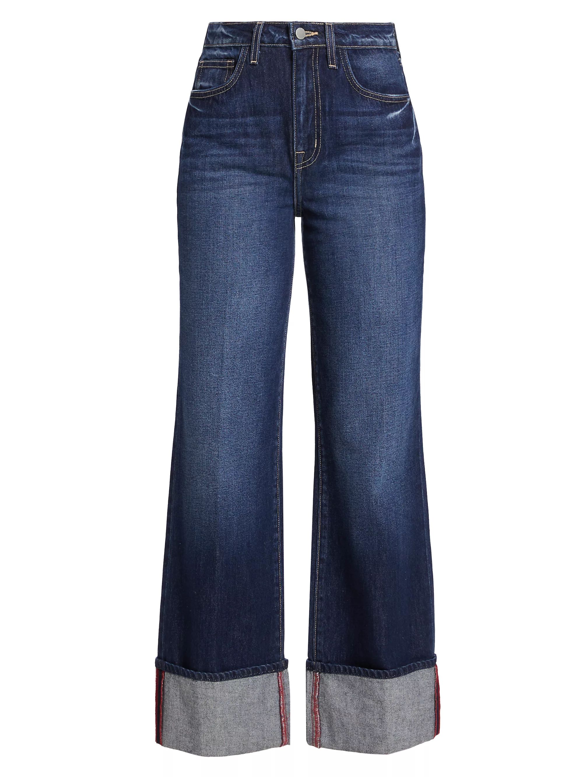 L'AGENCEMiley Wide-Leg Cuff Jeans | Saks Fifth Avenue