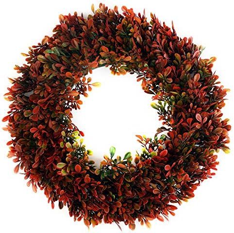 Red Boxwood Wreath - Sunnysdady 16 inches Artificial Front Door Christmas Decorations… | Amazon (US)