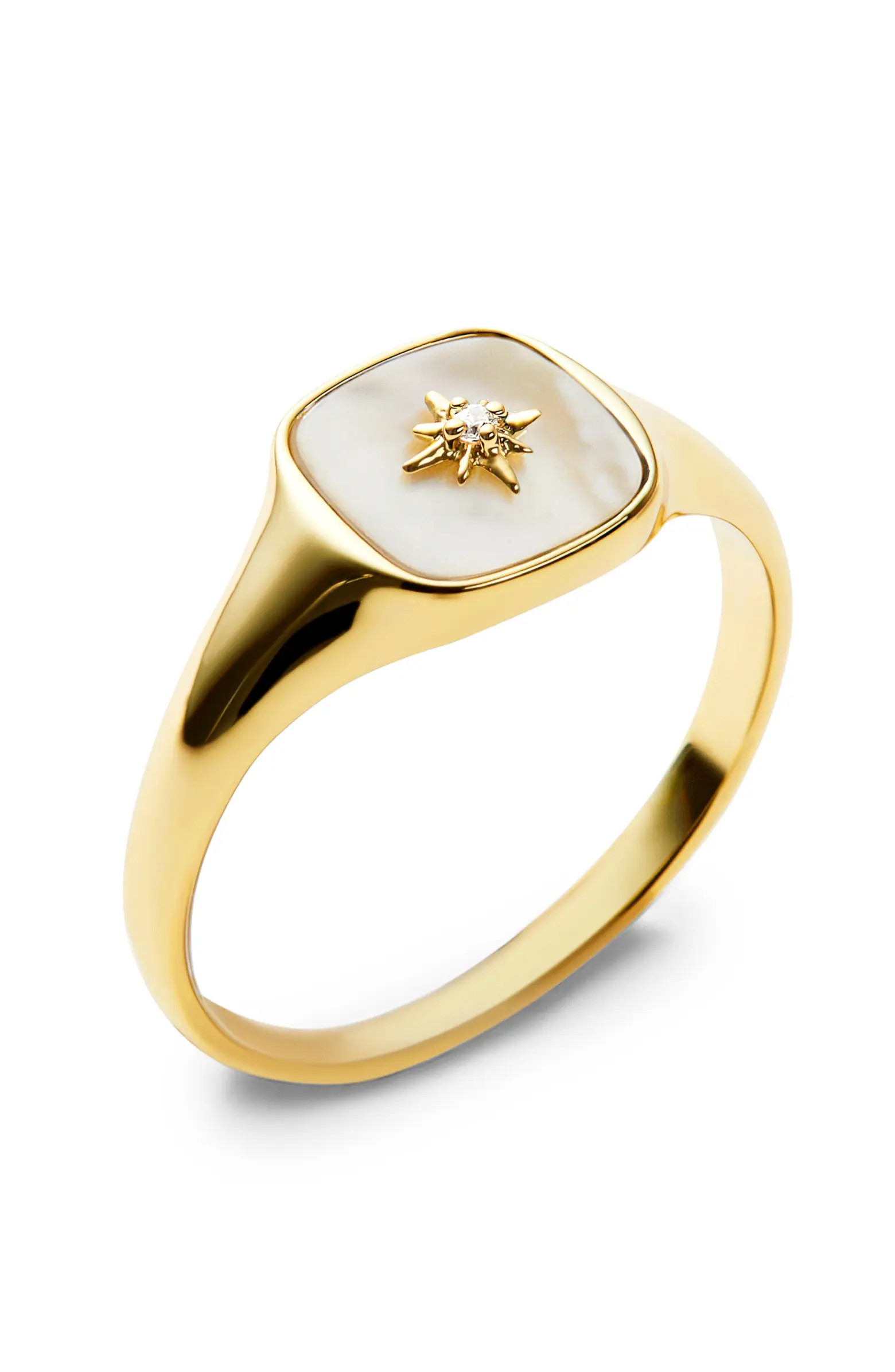 Gold Signet Ring - Amara Mother of Pearl | Nordstrom