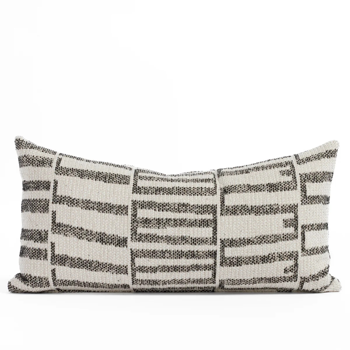 Mallia 12x24 Outdoor Lumbar Pillow, Carbon | Tonic Living