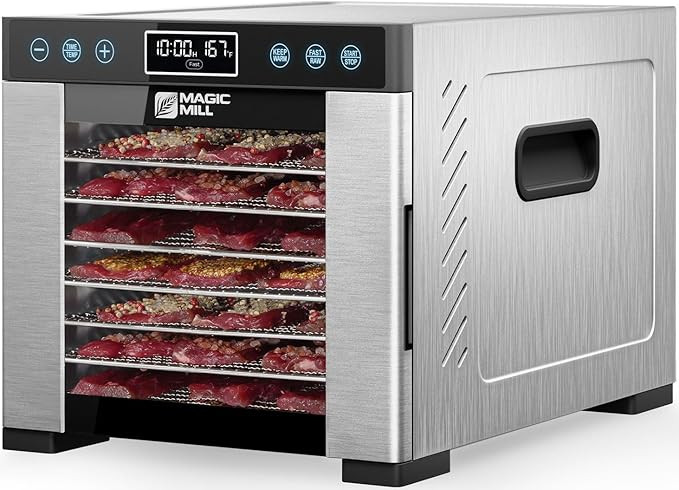 Magic Mill Pro Food Dehydrator Machine | 7 Stainless Steel Trays | Dryer for Jerky, Dog Treats, H... | Amazon (US)