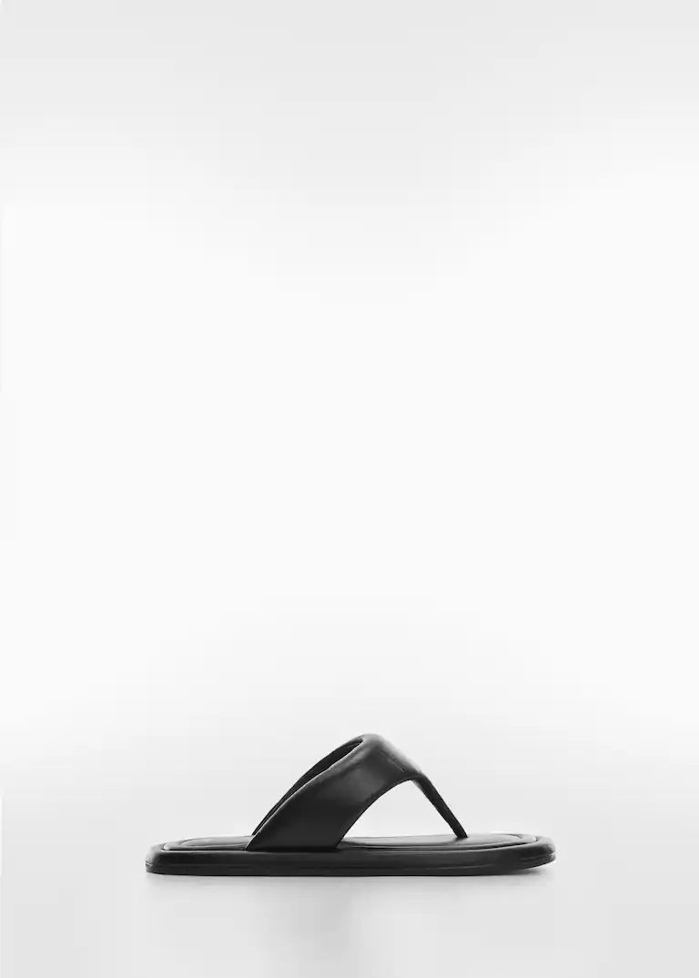 Leather sandals with straps | MANGO (US)