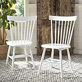 Safavieh American Homes Collection Parker Country Farmhouse White Spindle Side Chair (Set of 2) | Amazon (US)