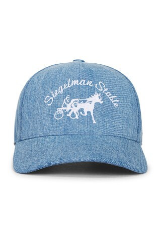 Siegelman Stable Denim Five Panel Hat in Blue | FWRD 