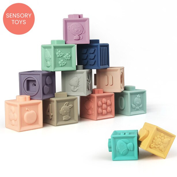 Baby Discovery, Sensory Learning Cubes (12 pieces) | Indigo (CA)