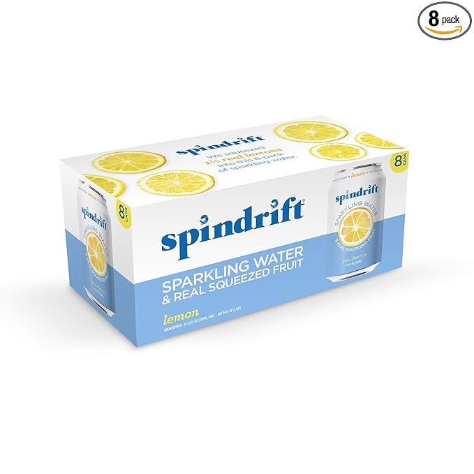Spindrift, Sparkling Water, Lemon, 12 oz, (pack of 8) | Amazon (US)
