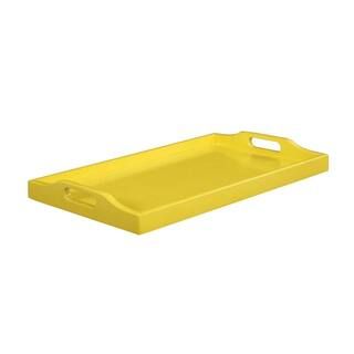 Convenience Concepts Designs2Go 13.75 in. W x 3.5 in. H x 22 in. D Rectangular Yellow Wood Serving T | The Home Depot