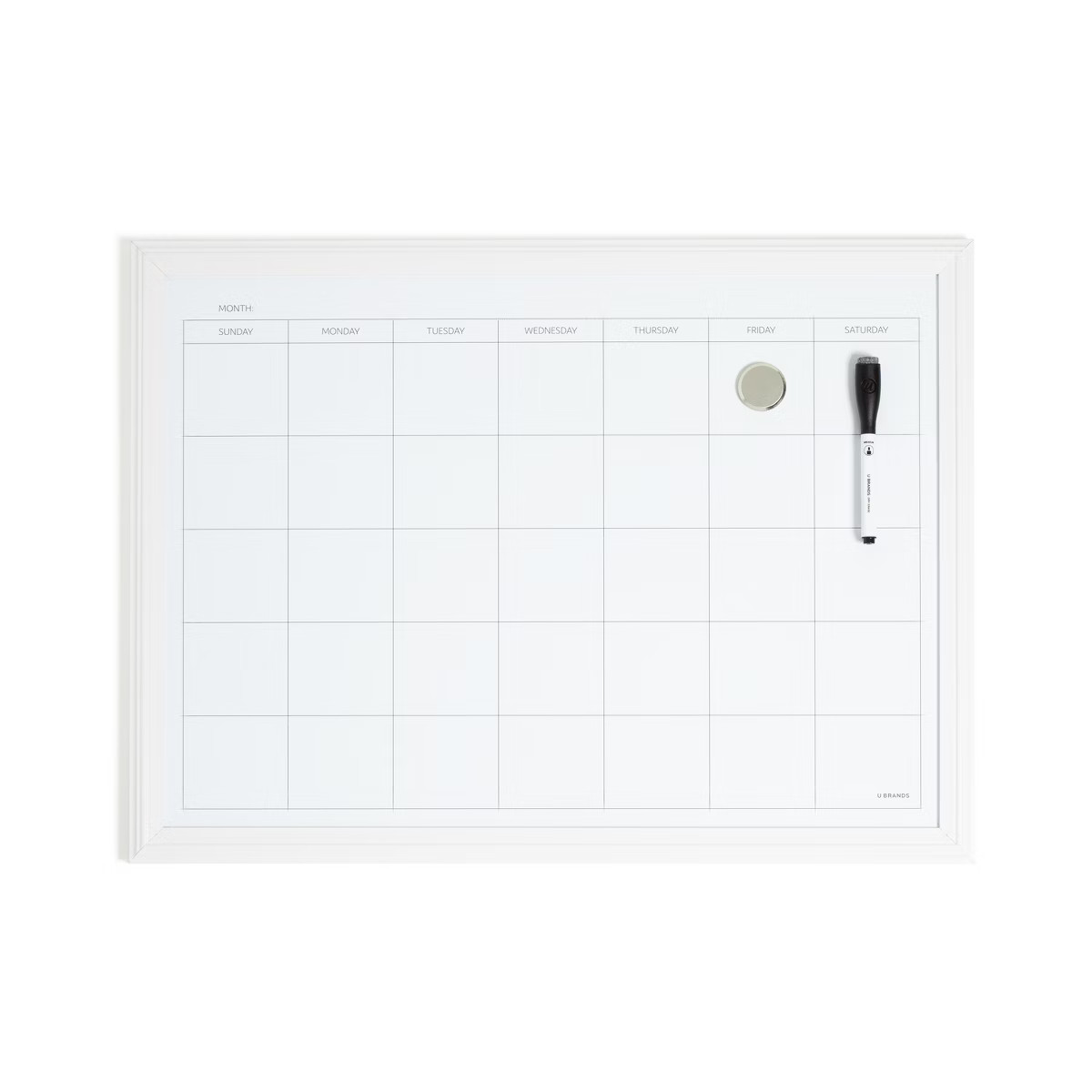 U Brands 17"x23" Thin Décor Frame Dry Erase Calendar White | Target