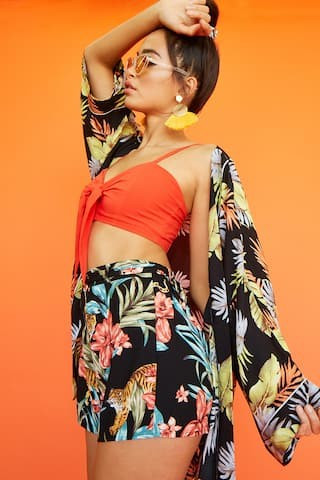 Leaf Print Kimono | Forever 21 (US)