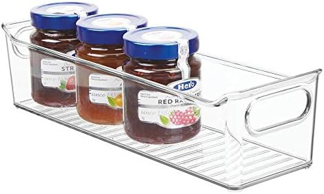 mDesign Slim Plastic Kitchen Pantry Cabinet, Refrigerator or Freezer Food Storage Bin with Handle... | Amazon (US)