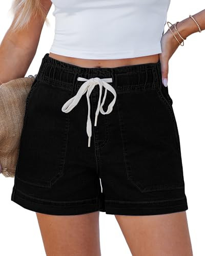 LookbookStore Mom Shorts for Women Washed Black Shorts Summer Outfits for Women Size Small Size 4 6 | Amazon (US)