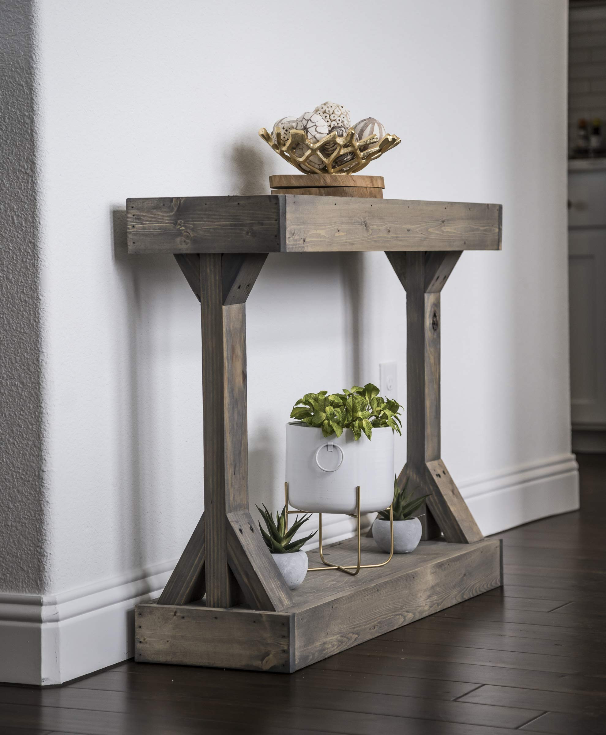 Barb Small Console Table Solid Wood by Del Hutson Designs (Grey) | Amazon (US)