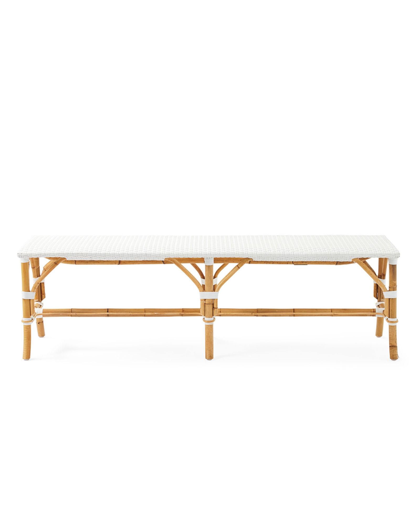 Riviera Rattan Backless Bench | Serena and Lily