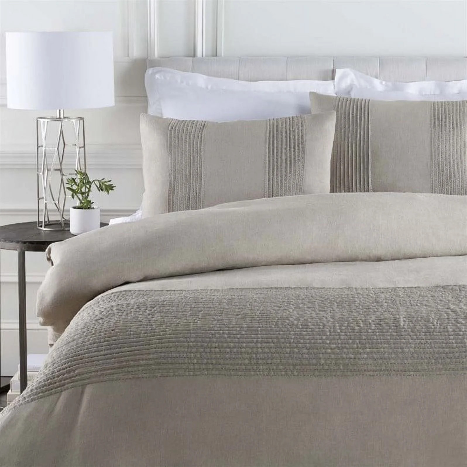 Surya Upton Woven Linen Twin Duvet Set in Natural | Walmart (US)
