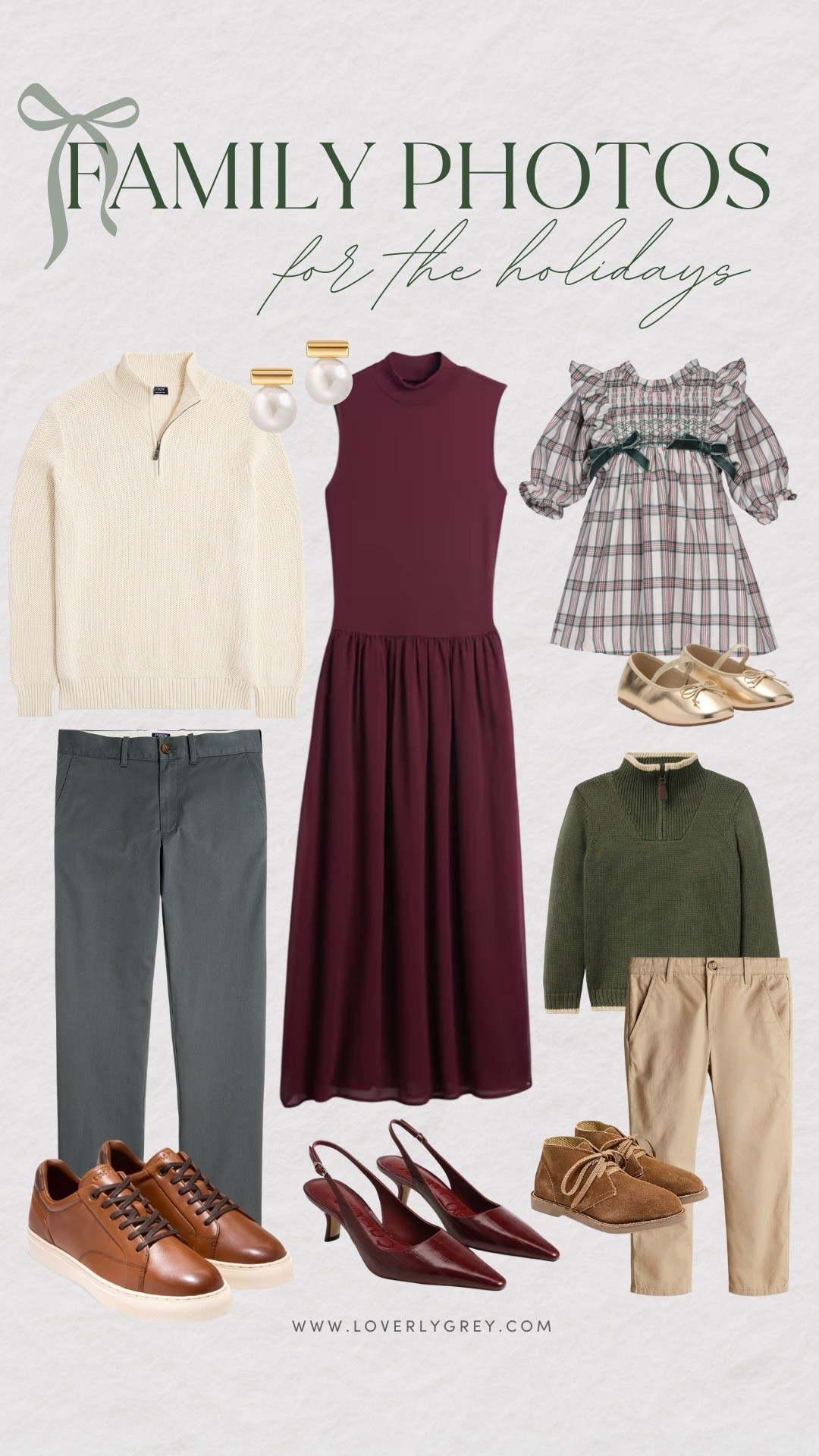 Holiday family photo outfit ideas! I love that these pieces are more muted! The burgundy maxi dress is a great color for winter!

Loverly Grey, holiday family photos, Christmas cards

#LTKStyleTip #LTKHoliday