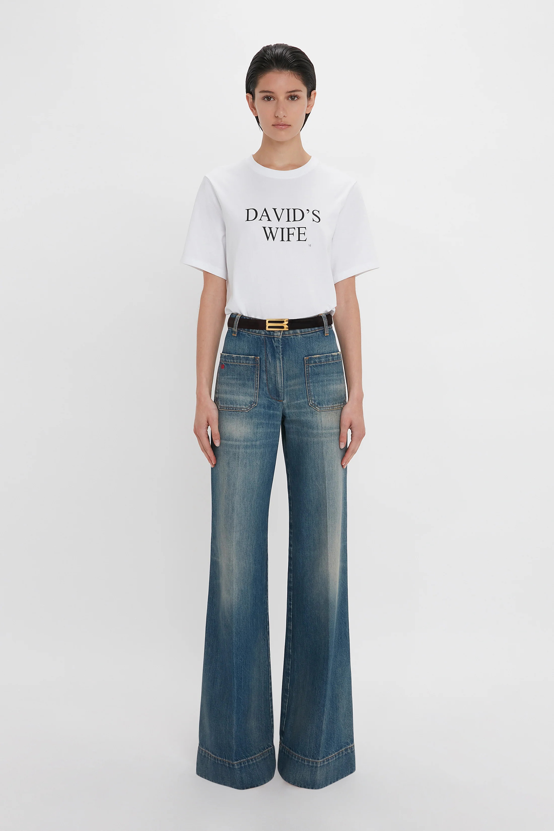 Alina High Waisted Jean In Indigrey Wash | Victoria Beckham UK