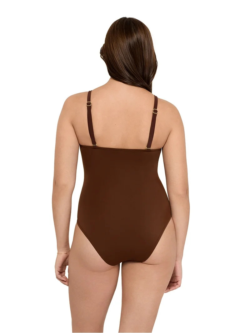 Sofia by Sofia Vergara Women's and Women's Plus Plunge One-Piece Swimsuit, Sizes XS-2X | Walmart (US)