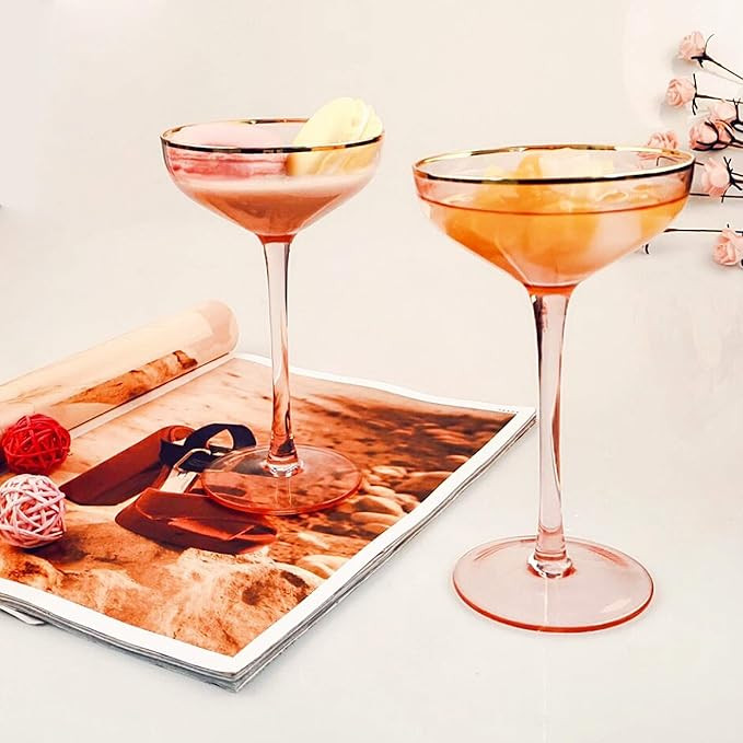 REAWOW 4OZ Champagne Coupe Dessert Cup Classic Tower Design Crystal Glasses Creative Unique Gift ... | Amazon (US)