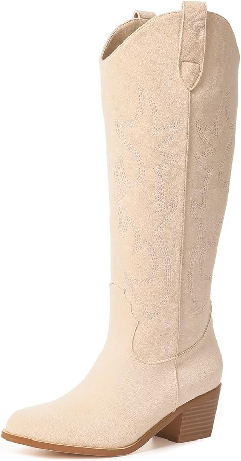VIMISAOI Cowboy Boots for Women Knee High Boots Pointed Toe Boots Wide Calf Boots for Women Weste... | Amazon (US)